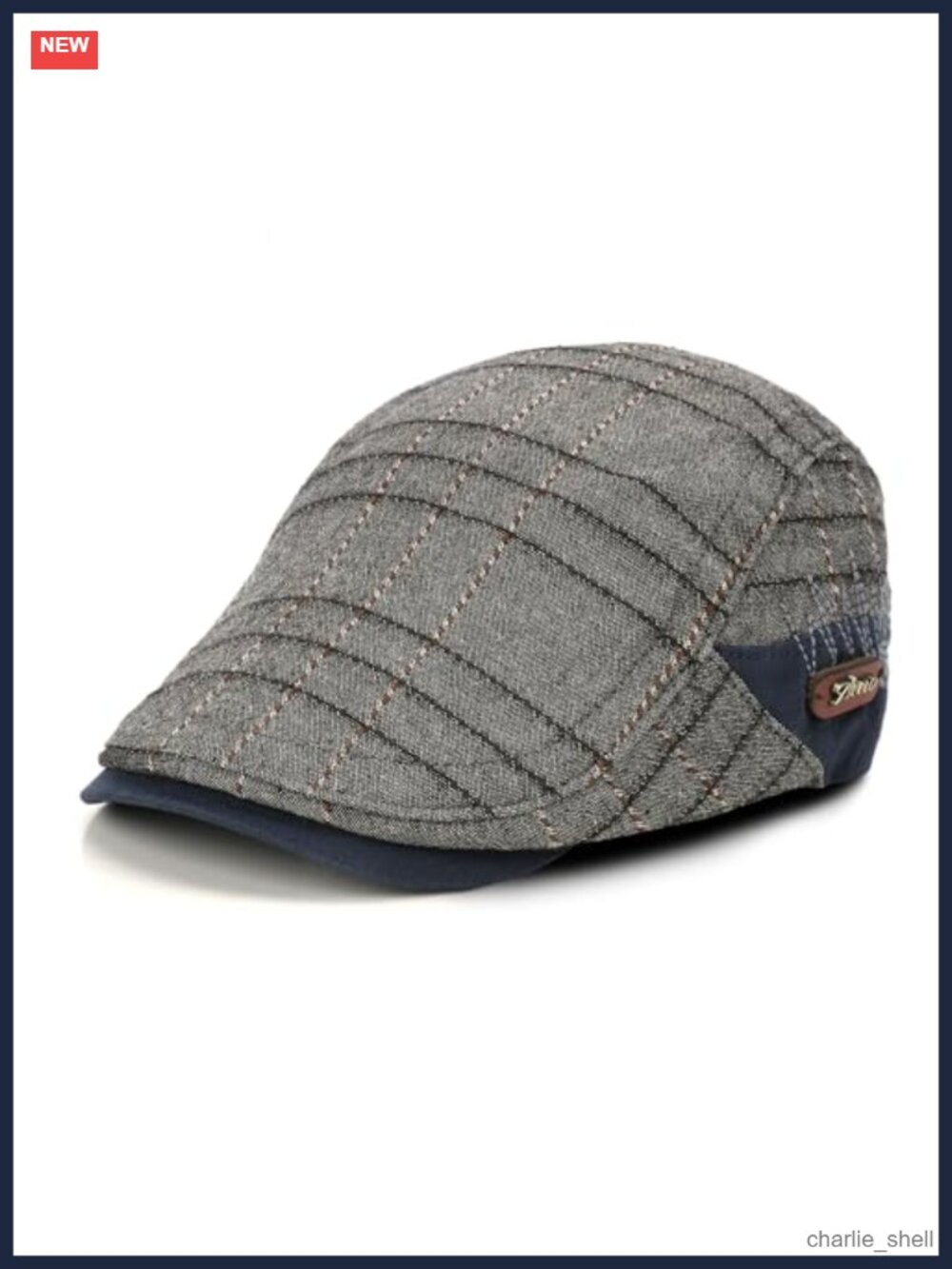 Men's Cotton Newsboy Cap Adjustable Buckle Flat Driving Hat